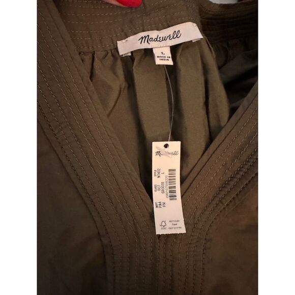 NWT Madewell Puff-Sleeve Midi Dress in Poplin - Picture 4 of 4